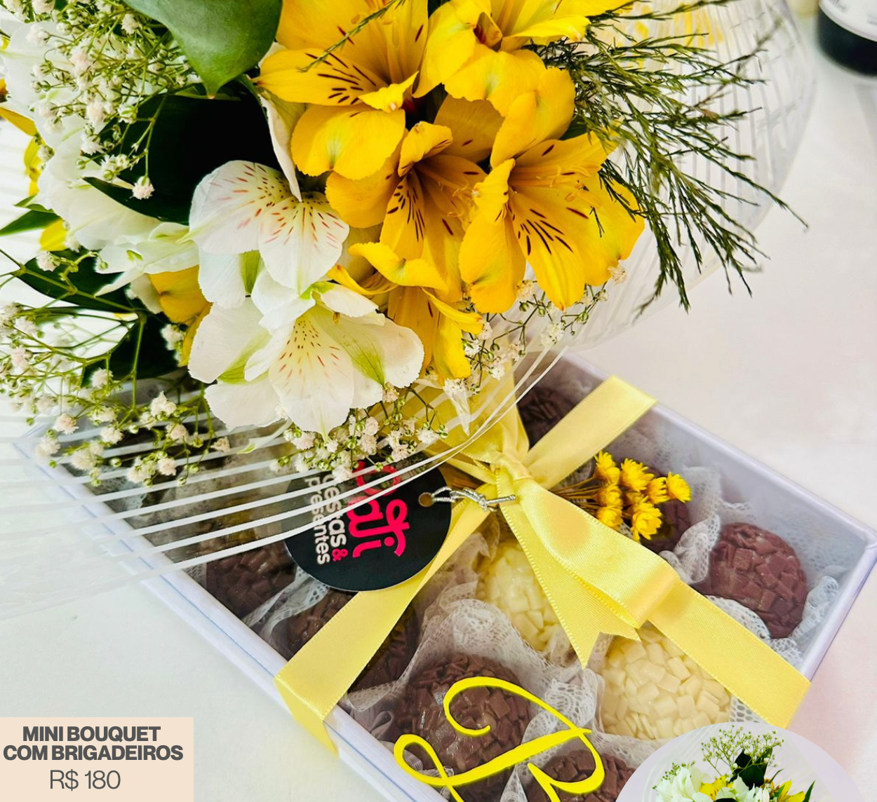 Mini Bouquet com Brigadeiros